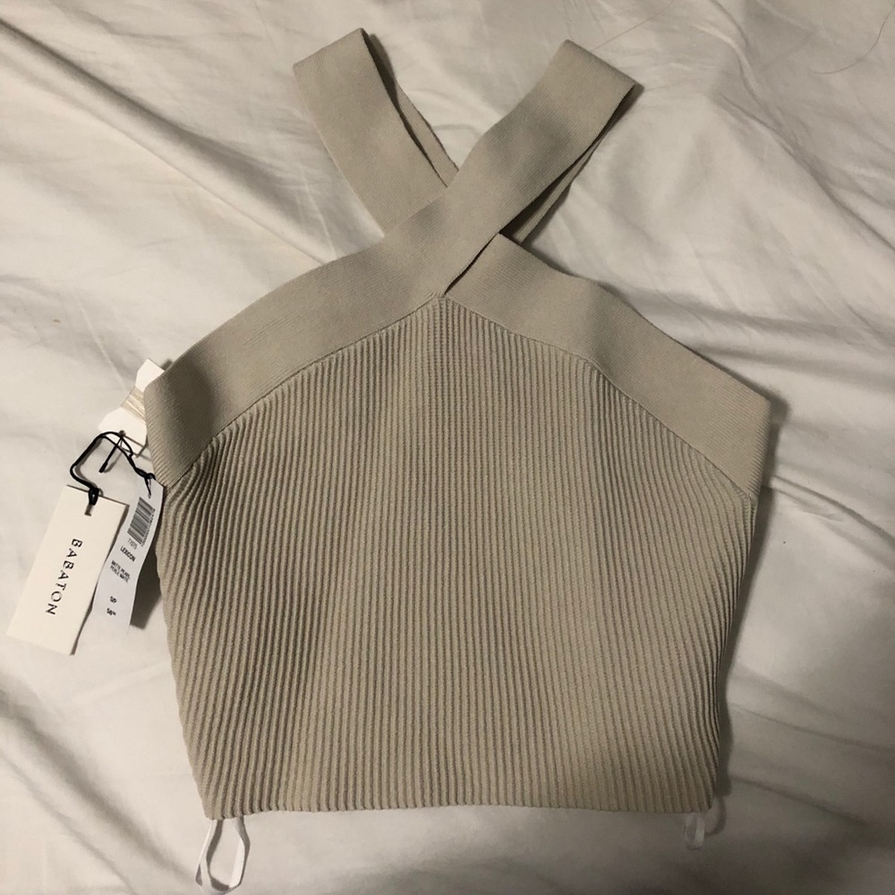 ✨ NEW Babaton Sculpt Knit Cross Tank aritzia